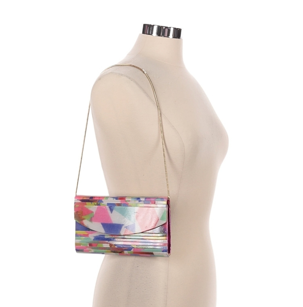 Sondra Roberts Multicolor Geometric Clutch